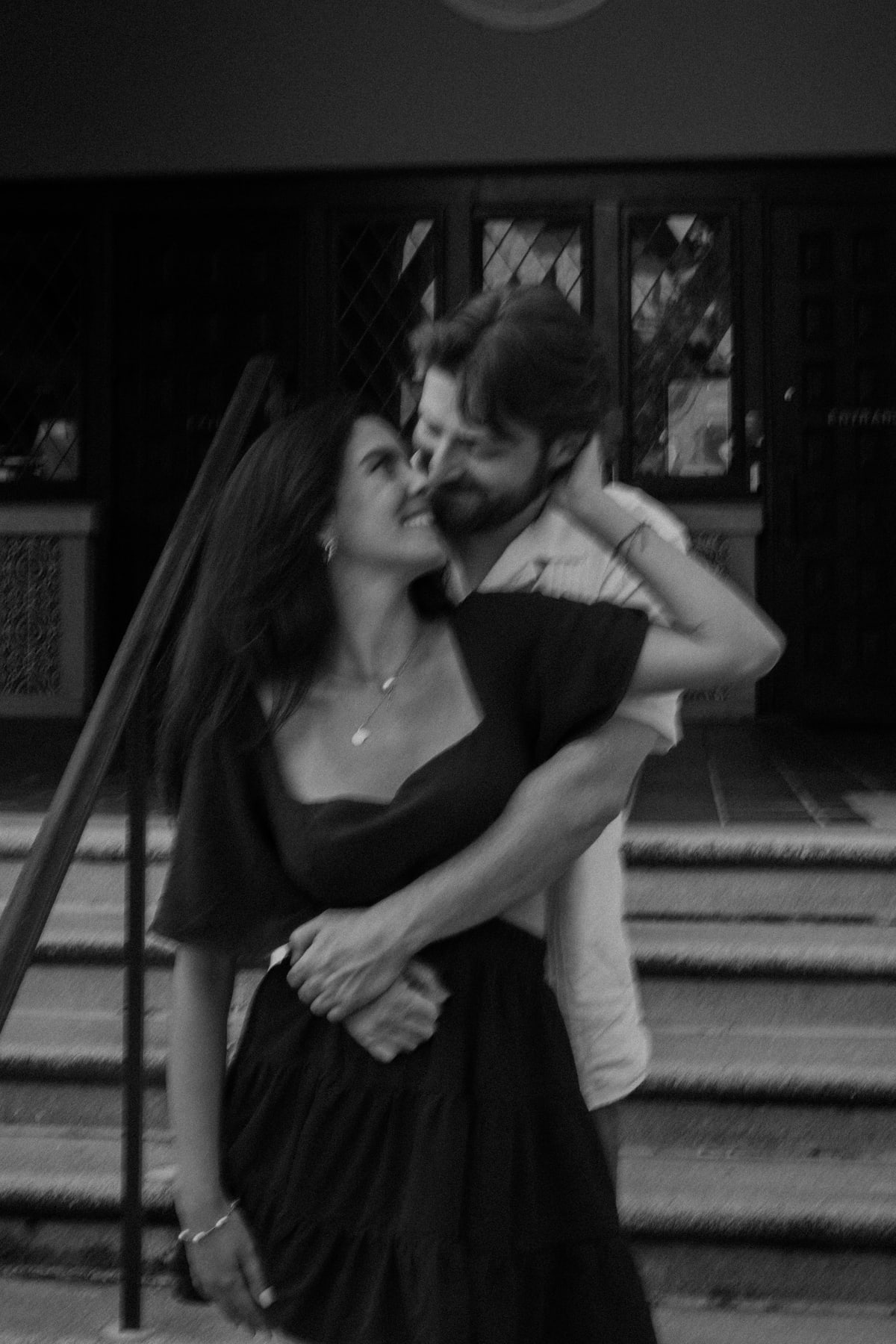 A black-and-white wedding portrait by Febus Films