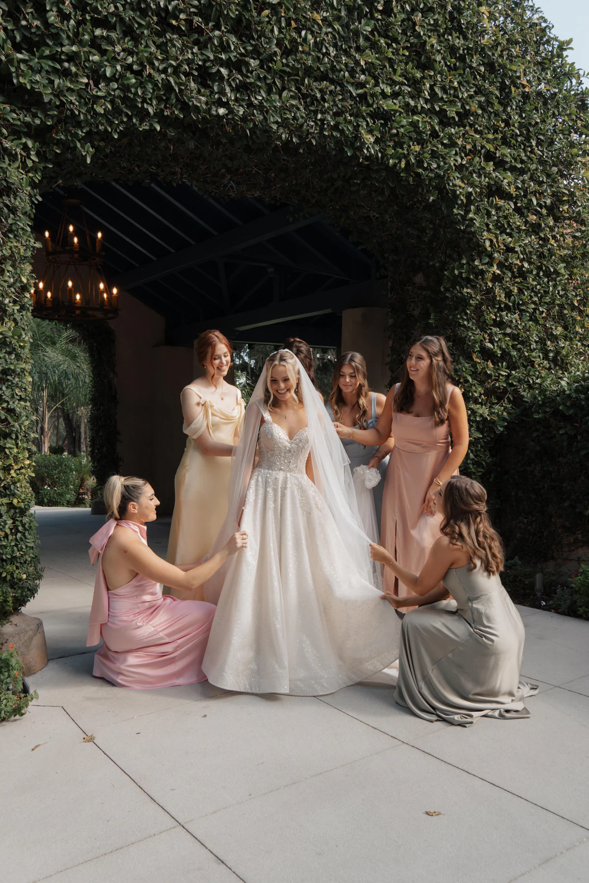 Orlando bride getting ready with her bridesmaids
