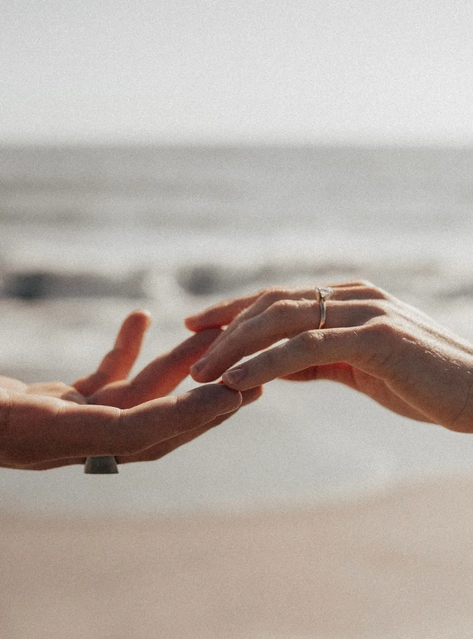 Engaged couple having fun.