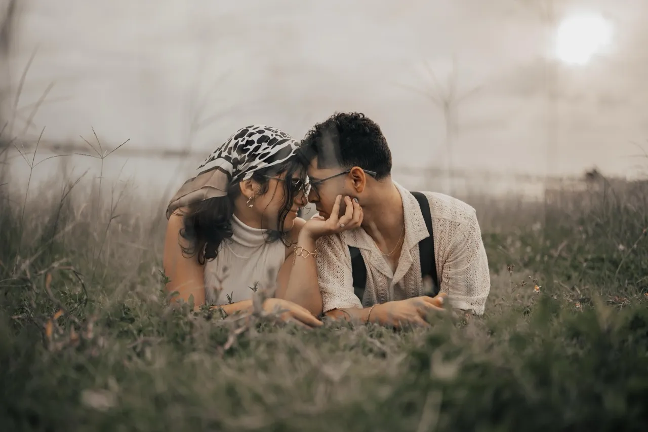 Couple on the grass.